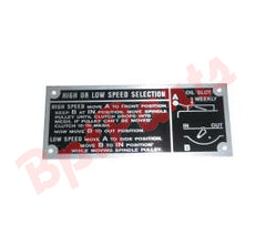 1119-2835 J-Head High / Low Nameplate